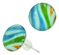 Cargar imagen en el visor de la galería, Raisin Ohrstecker Wellen orange grün blau Edelstahl Chirurgenstahl Damen Schmuck Ohrringe
