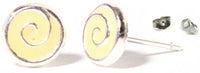 Load image into Gallery viewer, Ohrstecker Spiralmuster gelb eingefärbt 5 mm Ø 925er Sterling Silber Silberohrstecker
