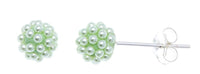 Cargar imagen en el visor de la galería, Ohrstecker grün rund Perlen Kugelohringe Kugelohrstecker 4 mm 925er Sterlingsilber

