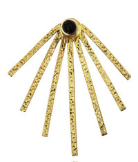 Load image into Gallery viewer, Messing Ohrstecker golden Ear Jacket Strahlen Türkis Onyx rund Doppelohrstecker
