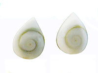 Cargar imagen en el visor de la galería, Shivaauge Ohrstecker Tropfen 12 mm 925er Sterlingsilber Shiva Auge Silberohrstecker Muschel
