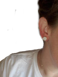 Load image into Gallery viewer, Ohrstecker gold Stein rund Zinklegierung geometrisch
