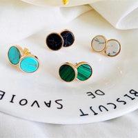 Load image into Gallery viewer, Ohrstecker gold Stein rund Zinklegierung geometrisch
