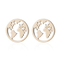 Load image into Gallery viewer, Edelstahl Ohrstecker Welt Kugel Globus Erde 12mm
