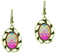 Load image into Gallery viewer, Ohrringe Messing Damen Ohrhänger Kupfer Ohrschmuck Schmuck Motiv Prinzessin
