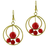 Load image into Gallery viewer, Ohrringe Damen Ohrhänger Kupfer Ohrschmuck Schmuck Hänger Creolen Kugeln
