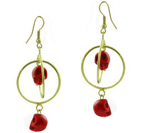 Load image into Gallery viewer, Ohrringe Damen Ohrhänger Kupfer Ohrschmuck Schmuck Hänger Totenkopf
