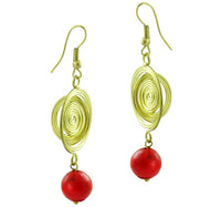 Cargar imagen en el visor de la galería, Kupferohrringe Ohrringe Damen Ohrhänger Kupfer Ohrschmuck Schmuck Hänger Kreise Kugel
