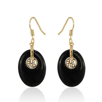 Load image into Gallery viewer, Brass Ohrringe Ohrhänger Ohrschmuck Damen Brasshänger Katzenauge oval
