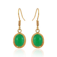 Load image into Gallery viewer, Brass Ohrringe/Ohrhänger für Damen mit ovalen Katzenauge-Steinen, eingefasst in dekorativem, nickelfreiem Brass-Rahmen mit seilartiger Verzierung – stilvoller Ohrschmuck für jeden Anlass.
