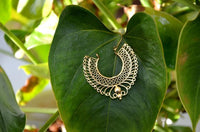 Cargar imagen en el visor de la galería, Ohrringe Spiralen Kreise Band Wellen Messing antik golden Tribal nickelfrei Piercing Brass Schmuck
