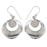 Load image into Gallery viewer, Perlmuttmuschelohrringe rund Ohrhänger Kreis 925er Sterlingsilber Ohrringe Perlmutt
