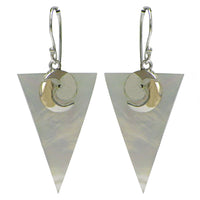 Cargar imagen en el visor de la galería, Perlmutt Muschel Silberohrringe Ohrringe Ohrhänger 925er Sterling Silber Dreieck Spirale Schmuck
