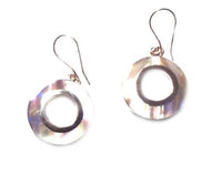 Cargar imagen en el visor de la galería, Perlmutt Muschel Silberohrringe Ohrringe Ohrhänger 925er Sterling Silber Ring Schmuck
