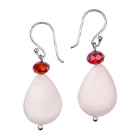 Cargar imagen en el visor de la galería, Perlmutt Perle weiß Silberohrringe Ohrringe Ohrhänger 925er Silber Damen Schmuck Glasperle rot
