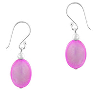Load image into Gallery viewer, Muschel Perlmutt Silberohrringe Ohrringe Ohrhänger 925er Silber Damen Schmuck oval rosa
