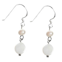 Cargar imagen en el visor de la galería, Perlmutt weiß Silberohrringe Ohrringe 925 Silber
