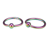 Load image into Gallery viewer, Unisex Septum Piercing Nasenringe Regenbogenfarben mit Kugel 10 mm Edelstahl
