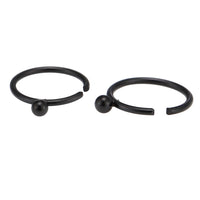 Load image into Gallery viewer, Nostril Piercing Nasenringe Ring Kugel schwarz Chirurgenstahl
