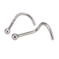 Load image into Gallery viewer, Nostril Piercing gebogener Nasenring Kugel silber Farben Chirurgenstahl
