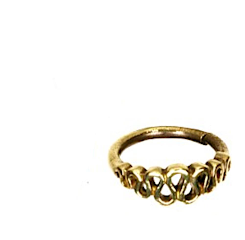 Nasen Ring Piercing Brass antik gold spiralig Nostril