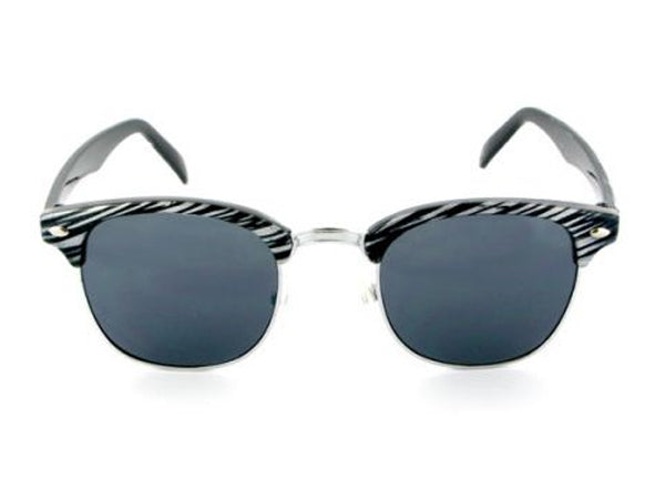 Unisex Viper Nerd Sonnenbrille getönt in silber Zebra Muster Sonnenbrillen