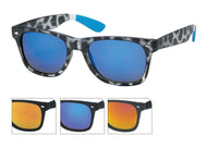 Cargar imagen en el visor de la galería, Sonnenbrille Unisex Nerd Brille verspiegelt Bügel gestreift bunt 400 UV
