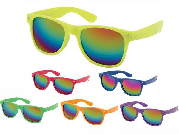 Sonnenbrille Unisex Nerd Regenbogen verspiegelt 400 UV  bunt