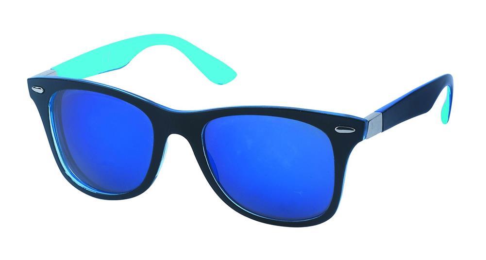 Sonnenbrille verspiegelt 400 UV Nerd Scharnier schwarz bunt Glanz