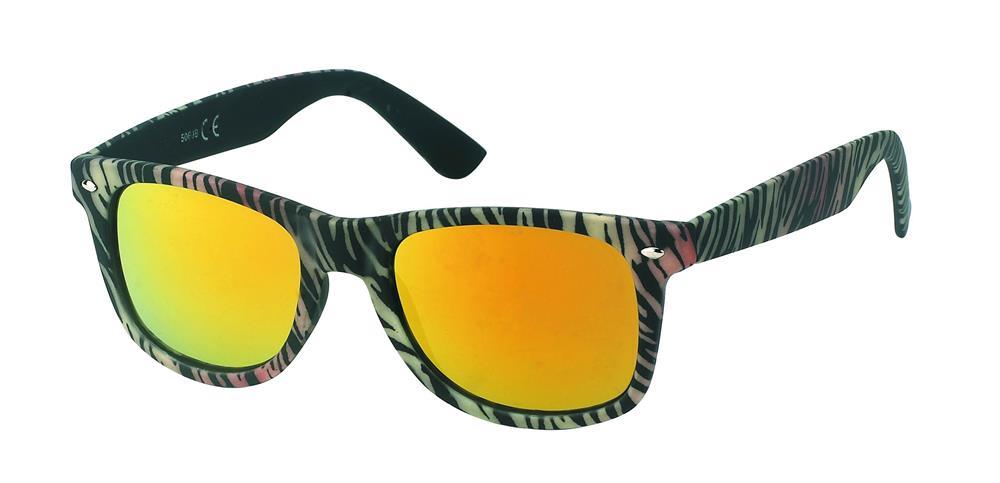 Sonnenbrille farbenfroher Print bunt verspiegelt 400 UV Nerd Stil