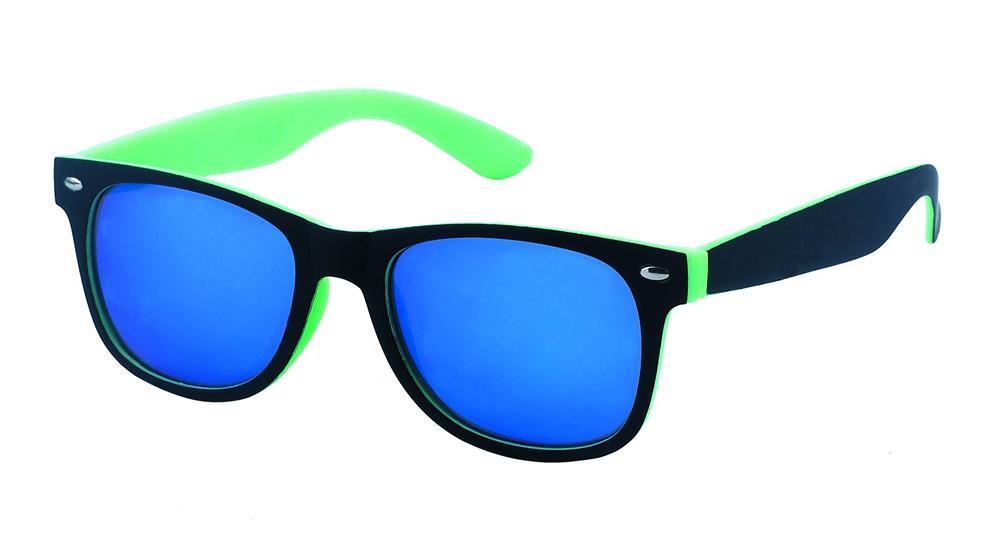 Sonnenbrille Nerdbrille verspiegelt 400UV außen schwarz innen farbig