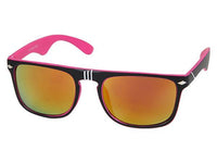 Load image into Gallery viewer, Sonnenbrille Panto Nerd Style Rauten Spitze 400UV bunt verspiegelt Rillen schwarz
