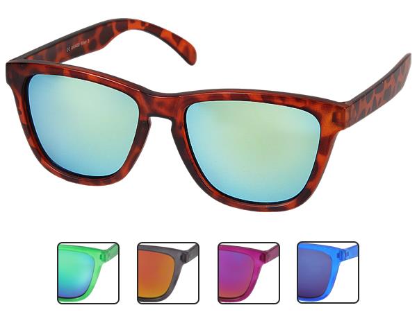 Sonnenbrille Panto Brille verspiegelt 400 UV  blau grün pink