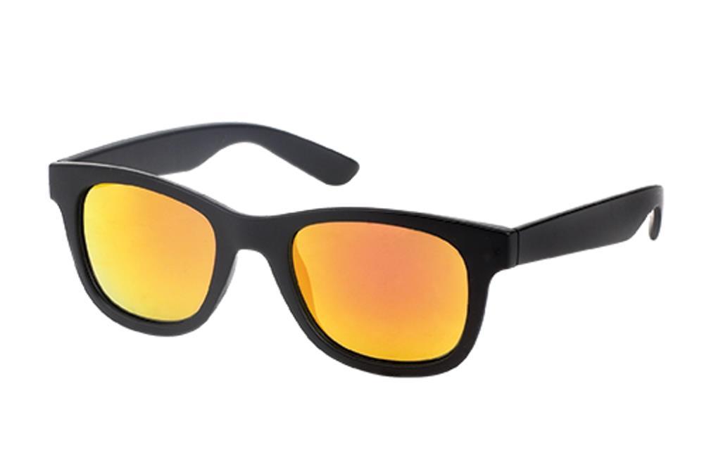 Sonnenbrille schwarz Nerd 400 UV verspiegelt orange blau grün