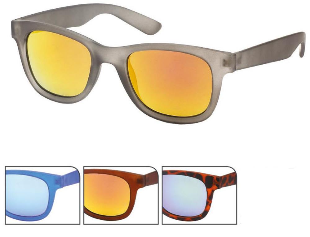 Sonnenbrille  Nerd 400 UV verspiegelt bunt transparent schmal