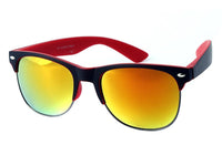 Cargar imagen en el visor de la galería, Sonnenbrille verspiegelt Nerd unten frameless 400 UV schwarz bunt
