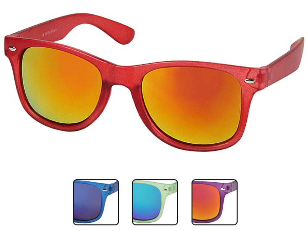 Sonnenbrille Nerdbrille farbig durchscheinend verspiegelt 400 UV