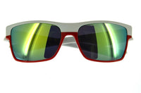 Cargar imagen en el visor de la galería, Nerd Sonnenbrille weiß bunt verspiegelt rot grün orange
