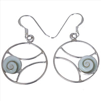 Load image into Gallery viewer, Shivaauge rund Silberbögen Silberohrringe Ohrringe 925er Sterling Silber Damen Schmuck Shiva Auge
