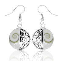 Load image into Gallery viewer, Shivaohrringe weiß 925er Sterling Silber Ohrringe Shivaauge Shiva geteilt
