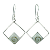 Load image into Gallery viewer, Shivaauge Silberohrringe Karo Rand Ohrringe 925er Sterling Silber Shiva Auge Eye Damen Schmuck
