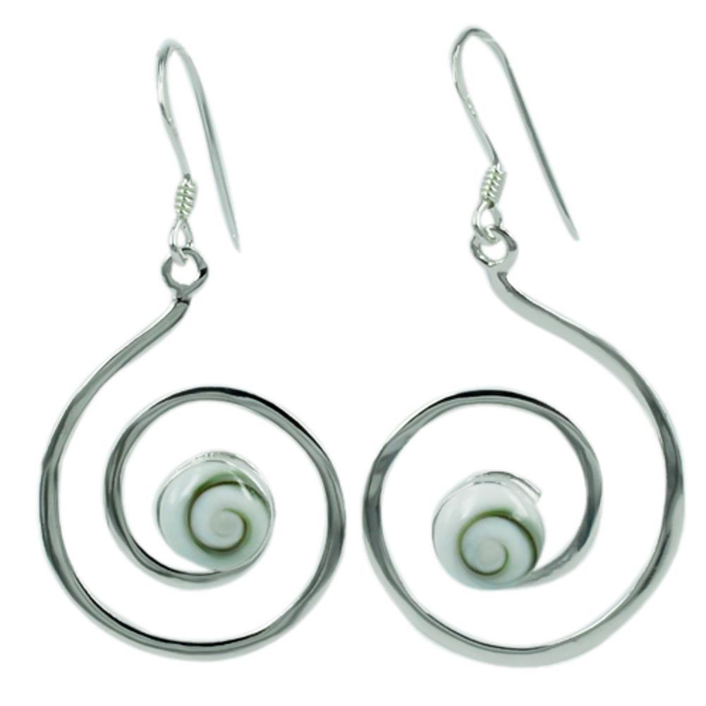 Shivaauge Silberohrringe Spirale Ohrringe 925er Sterling Silber Shiva Auge Eye Damen Schmuck