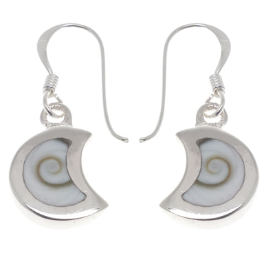 Shivaauge Silberohrringe Halbmond Ohrringe 925er Sterling Silber Shiva Auge Eye Damen Schmuck