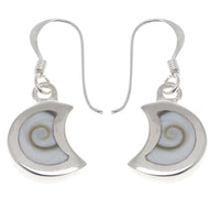 Load image into Gallery viewer, Shivaauge Silberohrringe Halbmond Ohrringe 925er Sterling Silber Shiva Auge Eye Damen Schmuck
