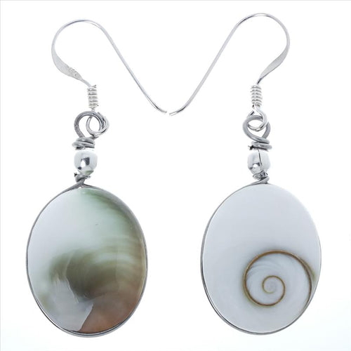 Shivaauge Silberohrringe oval 18 mm Ohrringe 925er Sterling Silber Shiva Auge Eye Damen Schmuck