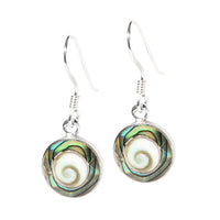 Cargar imagen en el visor de la galería, Shivaauge Paua Silberohrringe rund Rand Ohrringe 925er Sterling Silber Shiva Auge Eye Damen Schmuck
