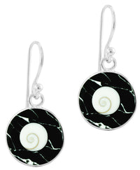 Cargar imagen en el visor de la galería, Shivaauge Raisin Harz schwarz Silberohrringe Ohrringe Ohrhänger 925er Sterling Silber Shiva Auge
