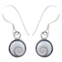 Load image into Gallery viewer, Shivaauge Silberohrringe Ohrringe schwarz rund Rand 8 mm 925er Silber Shiva Auge Eye Damen Schmuck
