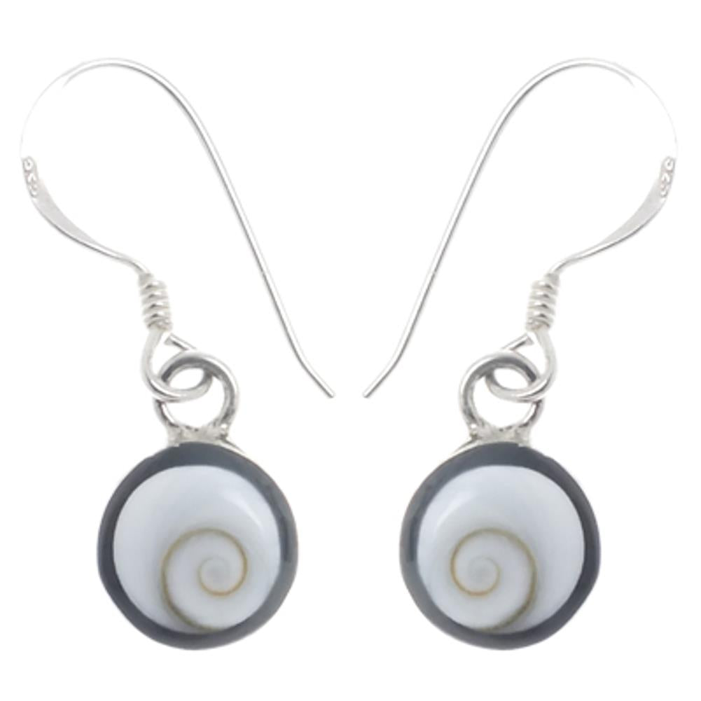 Shivaauge Silberohrringe Ohrringe schwarz rund Rand 8 mm 925er Silber Shiva Auge Eye Damen Schmuck