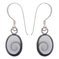 Load image into Gallery viewer, Shivaauge Silberohrringe schwarz oval Rand 10 mm Ohrringe Ohrhänger 925er Silber Shiva Auge Eye
